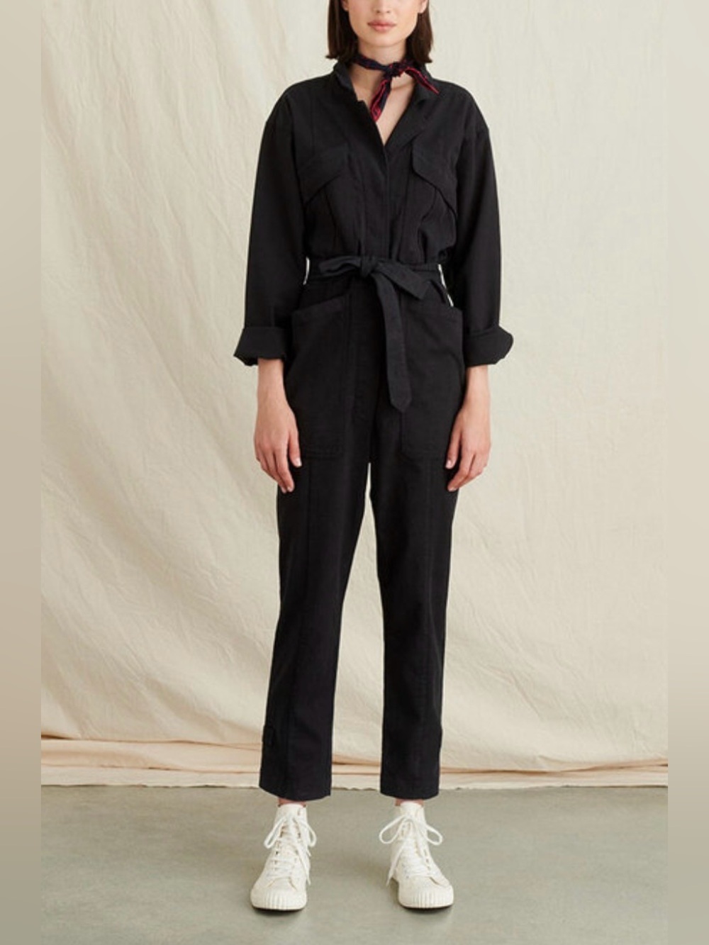 Alex Mill Expedition Cotton Jumpsuit in Black Washed Twill